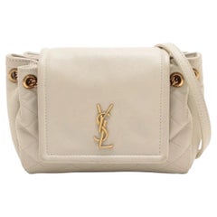 Saint Laurent Paris Mini Nolita Leather Chain Shoulder Bag White
