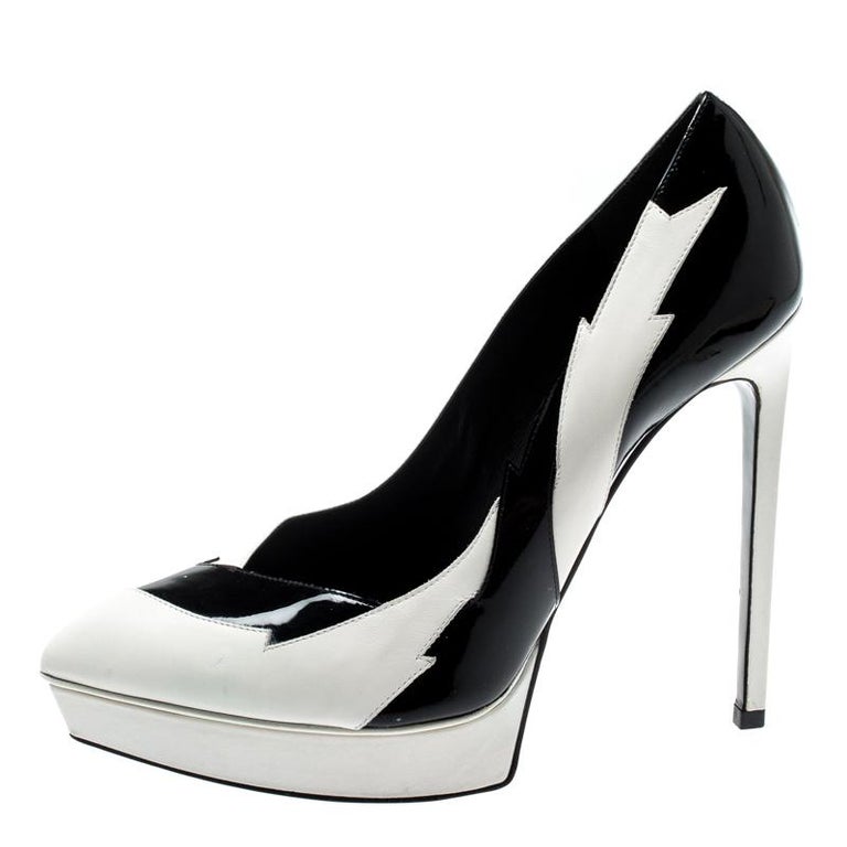 white saint laurent pumps