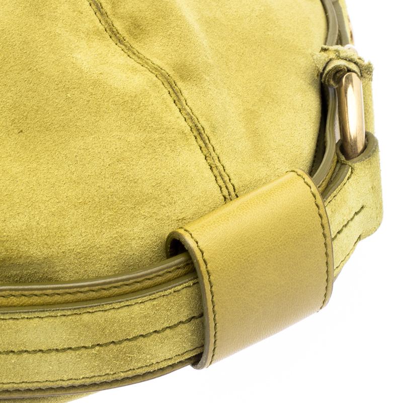 Saint Laurent Paris Mustard Yellow Suede Hobo 2