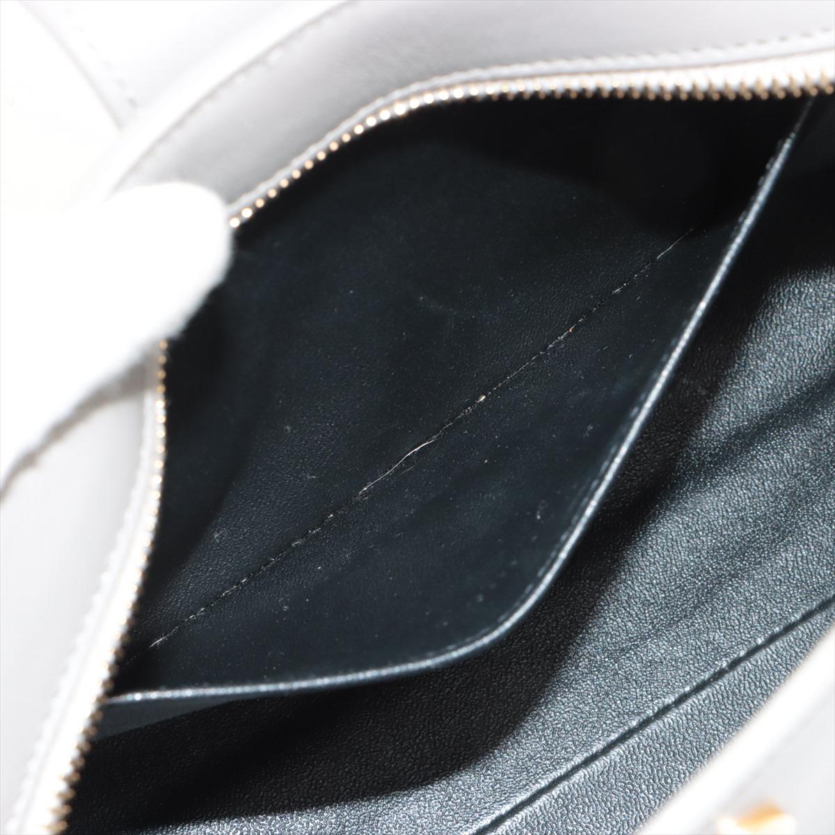 Saint Laurent Paris Marineblaue Cabas Zwei-Wege-Handtasche aus Leder Grau im Angebot 6