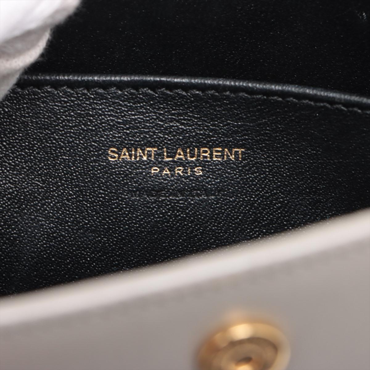 Saint Laurent Paris Marineblaue Cabas Zwei-Wege-Handtasche aus Leder Grau im Angebot 7