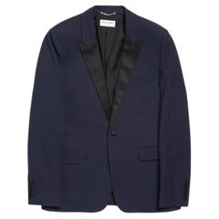 Saint Laurent Paris  Navy Collar Detailed Blazer