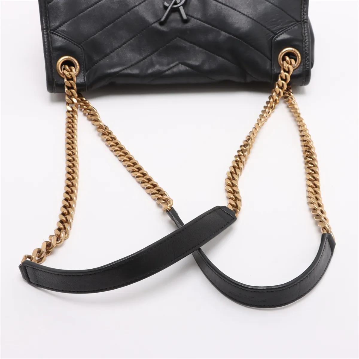 Saint Laurent Paris Niki Borsa a tracolla con catena in pelle nera 1