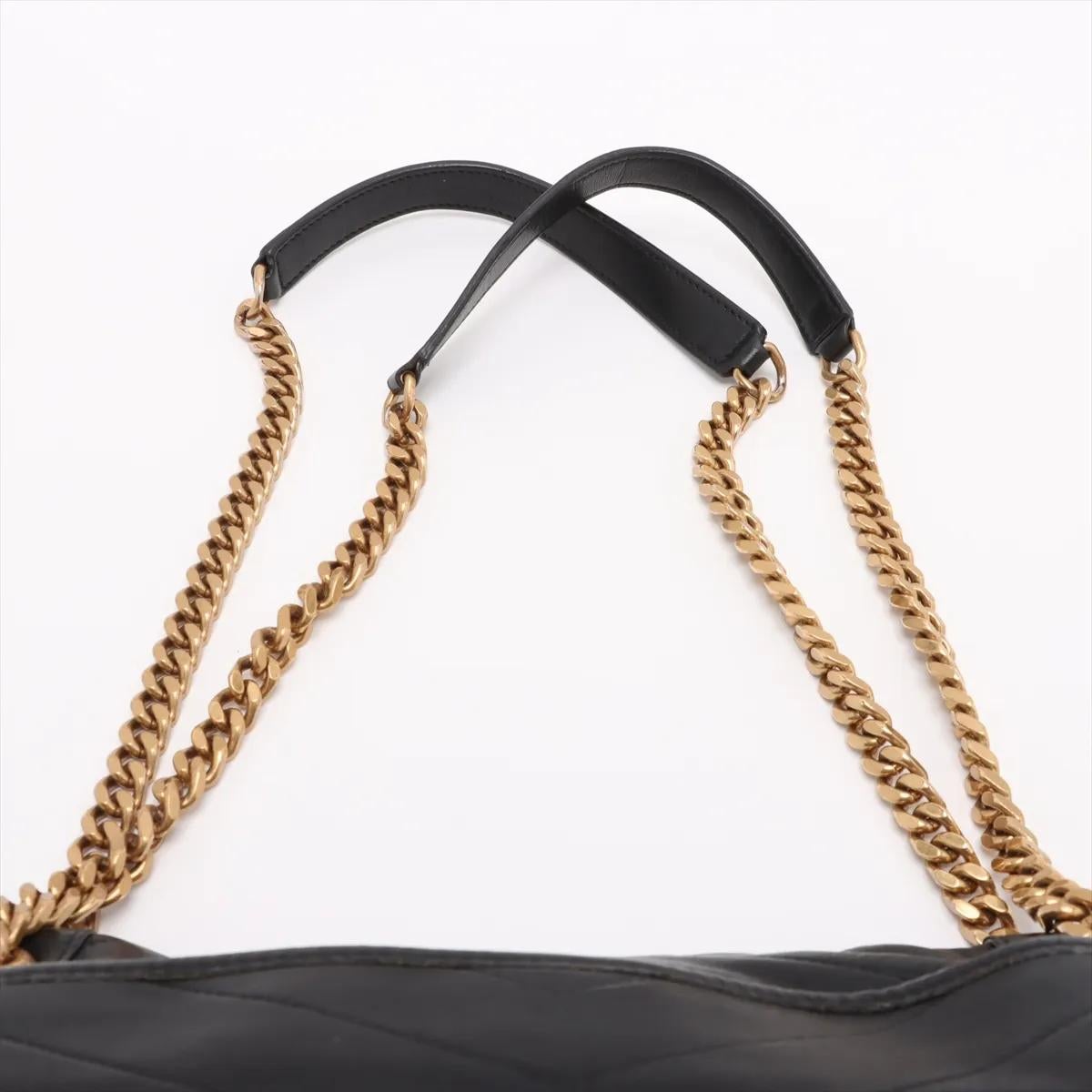 Saint Laurent Paris Niki Borsa a tracolla con catena in pelle nera 2