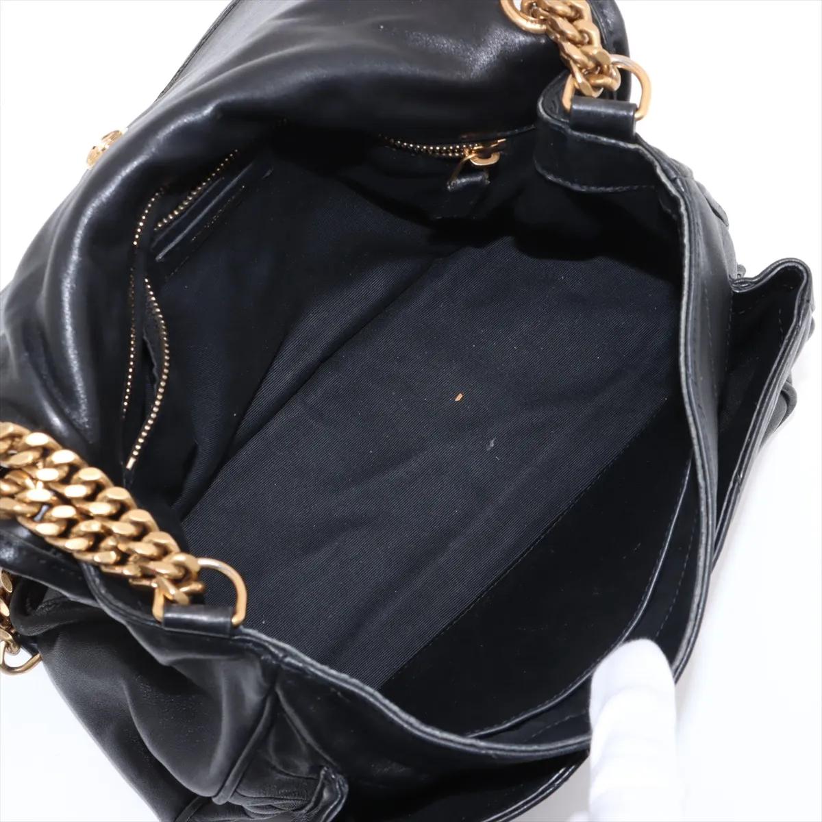 Saint Laurent Paris Niki Borsa a tracolla con catena in pelle nera 3
