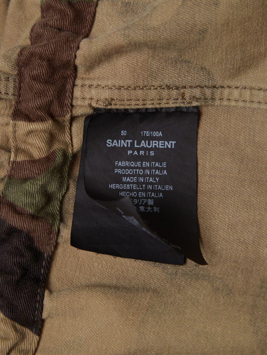 Women's or Men's Saint Laurent Paris  Oversized Camo Patched Printed Gabardine  Cotton Parka  For Sale