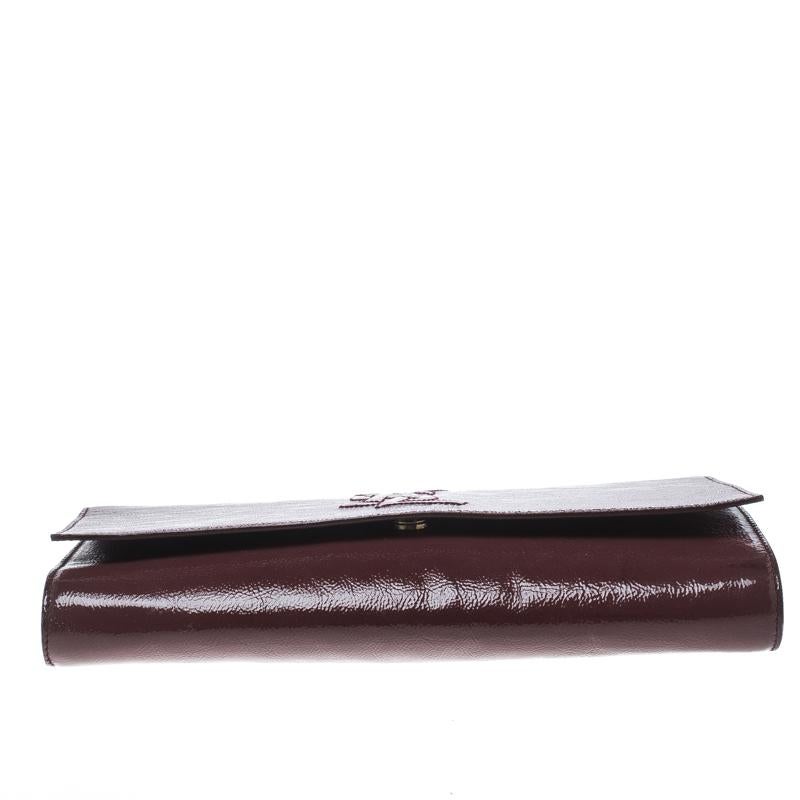 Saint Laurent Paris Pale Red Patent Leather Belle De Jour Flap Clutch 1