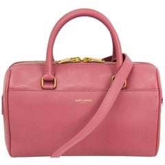 Saint Laurent Paris Pink Leather Classic Baby Duffle Bag