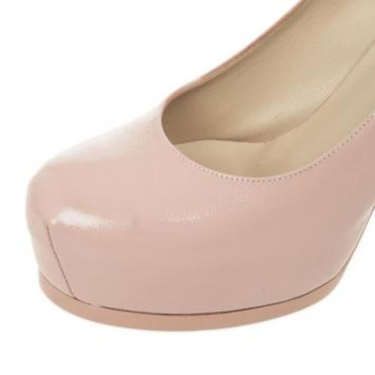 Saint Laurent Paris - Escarpins à plateforme en cuir rose Tribtoo - Taille 38 en vente 2
