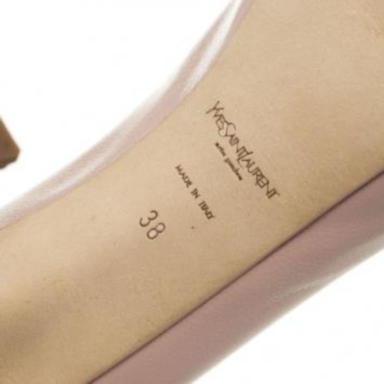 Saint Laurent Paris - Escarpins à plateforme en cuir rose Tribtoo - Taille 38 en vente 4