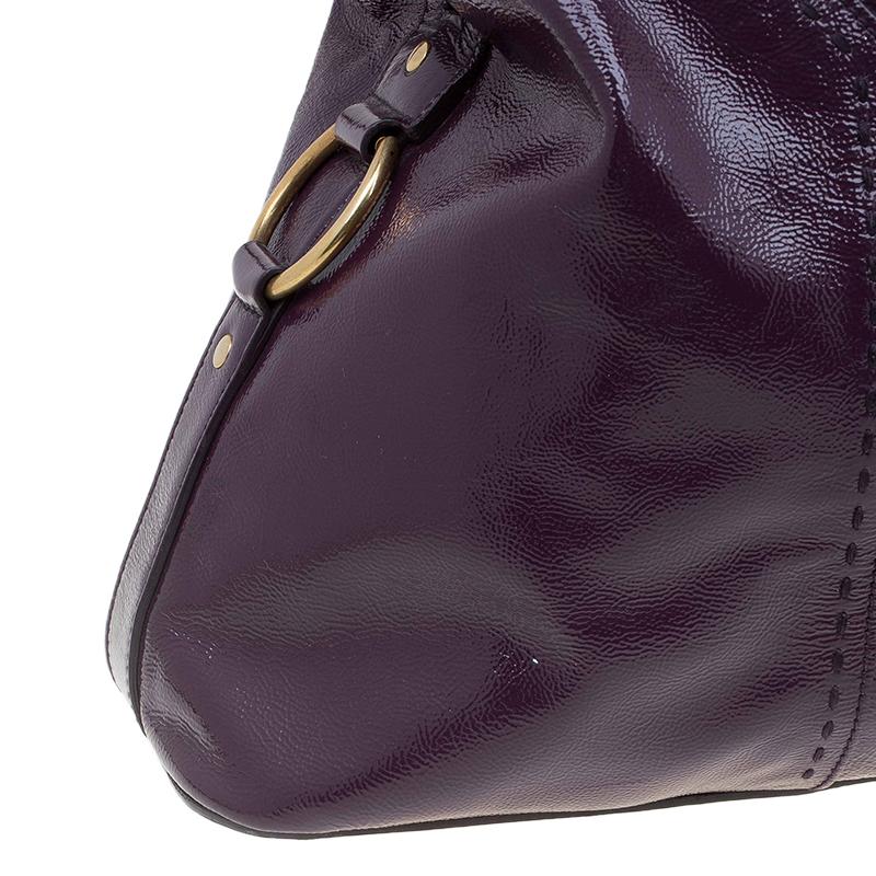 Saint Laurent Paris Purple Patent Leather Oversized Muse Tote 5