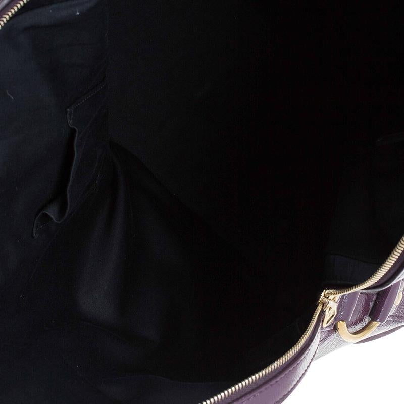 Saint Laurent Paris Purple Patent Leather Oversized Muse Tote 8