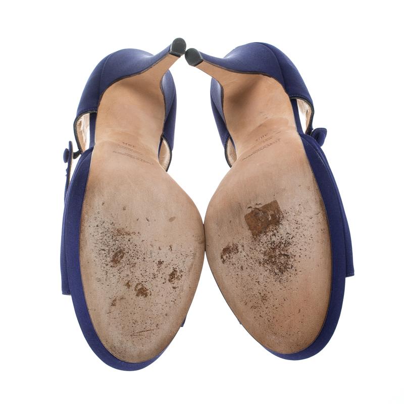 Saint Laurent Paris Purple Satin Open Toe Platform Sandals Size 38.5 1