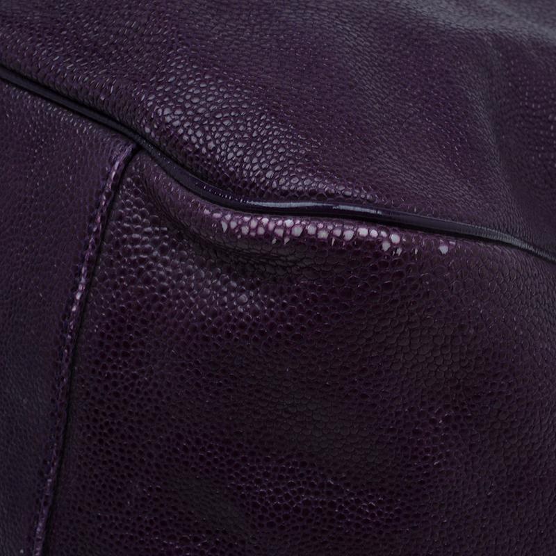 Saint Laurent Paris Purple Stingray Embossed Leather Roady Hobo 2