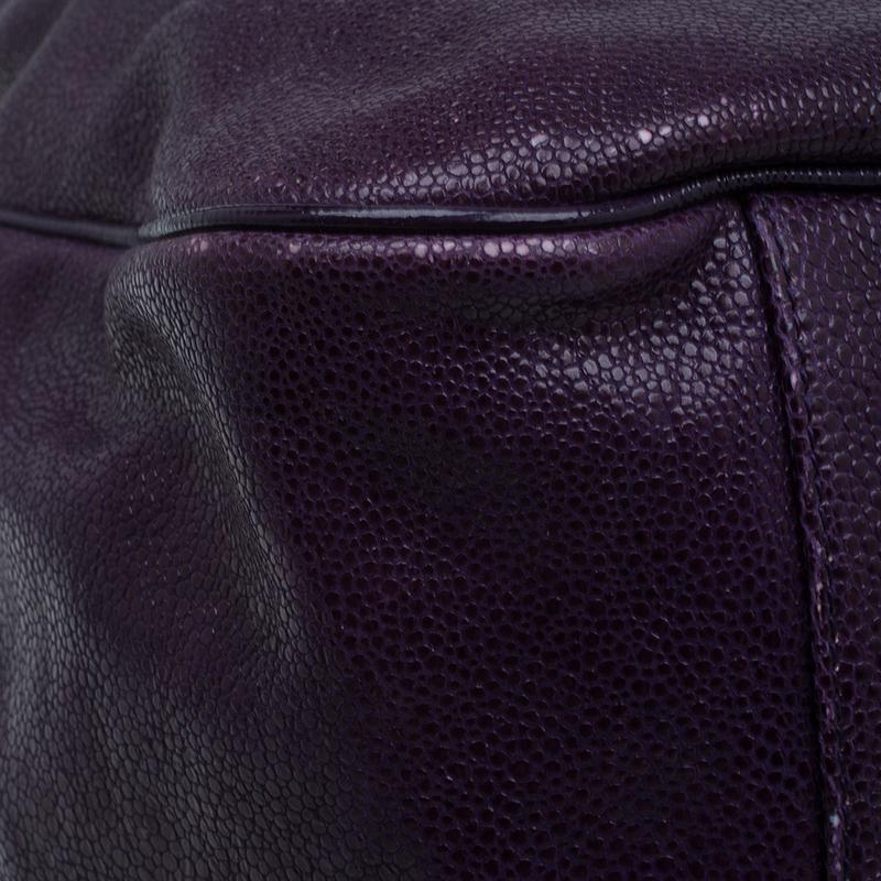 Saint Laurent Paris Purple Stingray Embossed Leather Roady Hobo 3