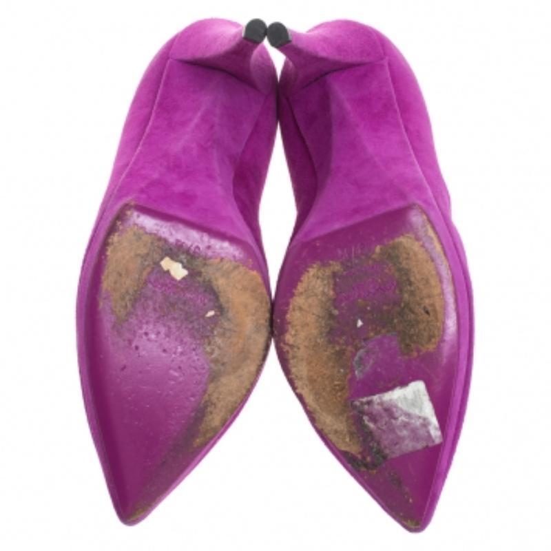 Saint Laurent Paris Purple Suede Janis Platform Pumps 37.5 en vente 2