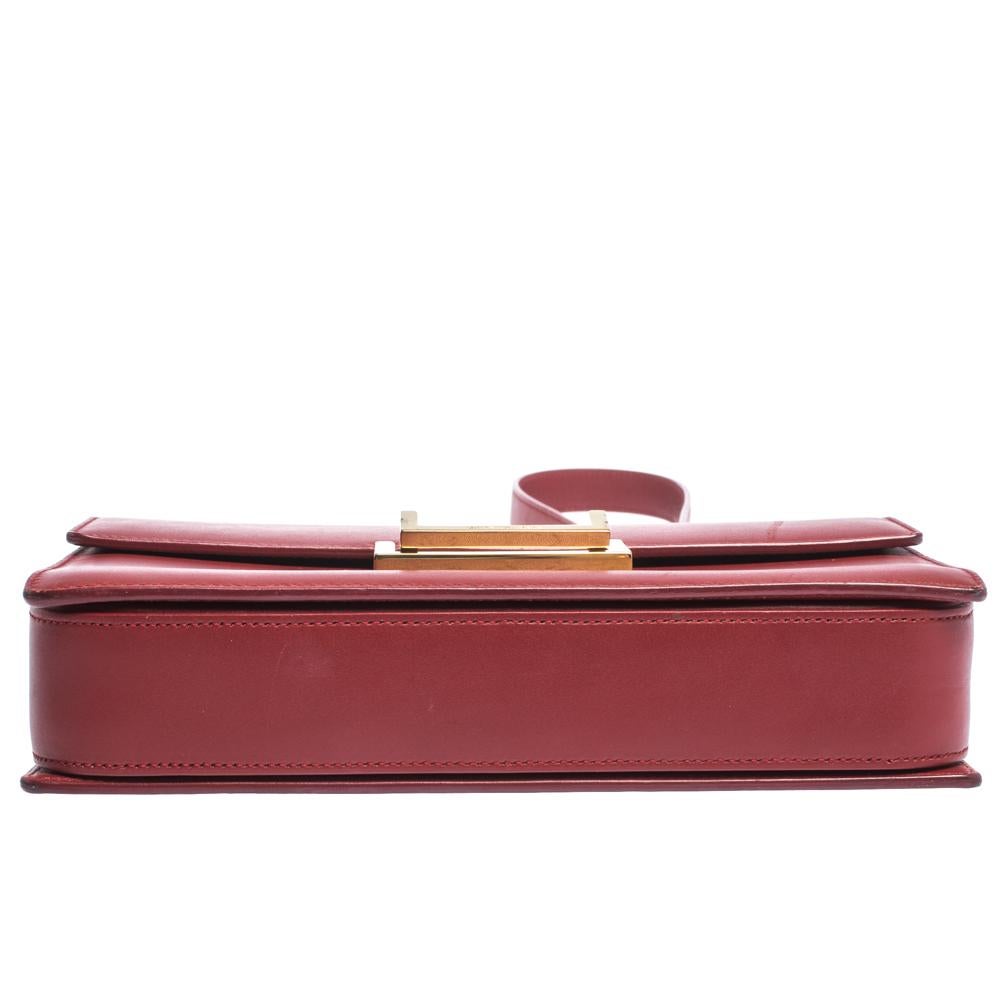 Saint Laurent Paris Red Leather Lulu Shoulder Bag 5