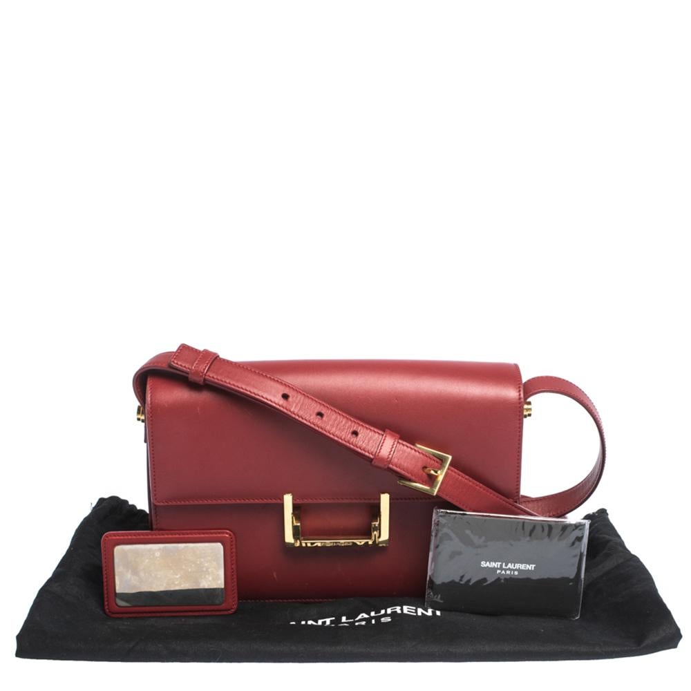 Saint Laurent Paris Red Leather Lulu Shoulder Bag 7