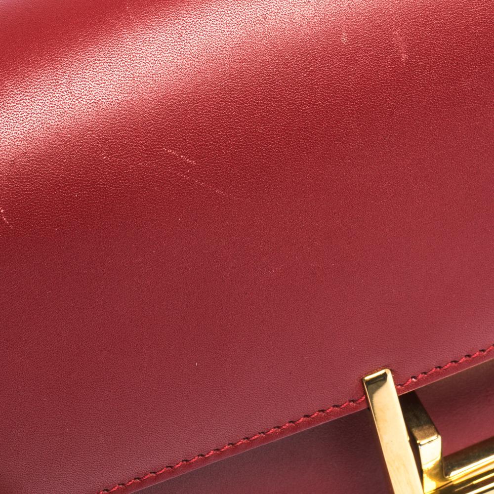 Women's Saint Laurent Paris Red Leather Lulu Shoulder Bag