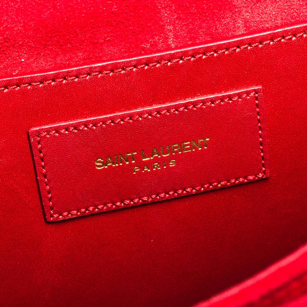 Saint Laurent Paris Red Leather Lulu Shoulder Bag 1