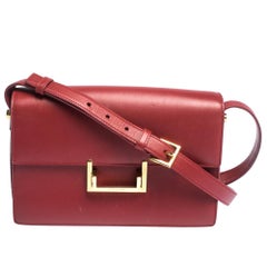Saint Laurent Paris Red Leather Lulu Shoulder Bag