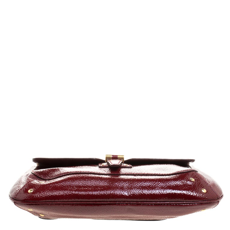 Saint Laurent Paris Red Patent Leather Emma Chain Shoulder Bag at 1stDibs