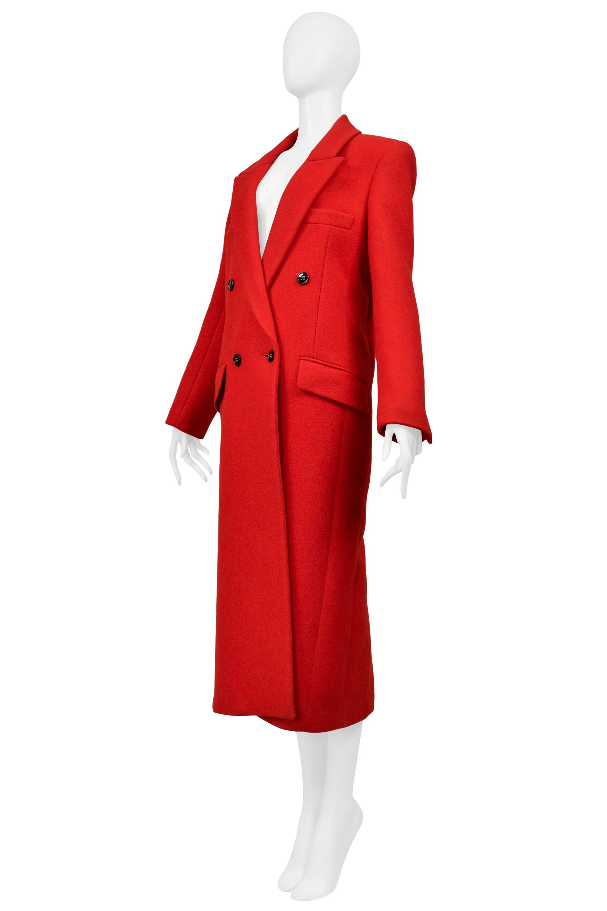 Rouge Saint Laurent Paris Manteau en laine rouge 2020 en vente