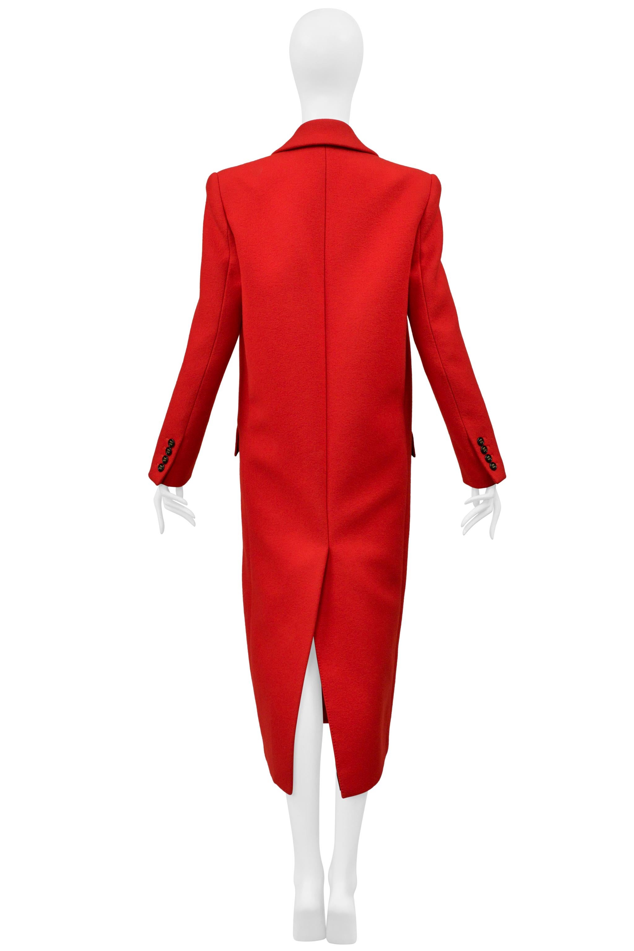 Saint Laurent Paris Manteau en laine rouge 2020 Pour femmes en vente