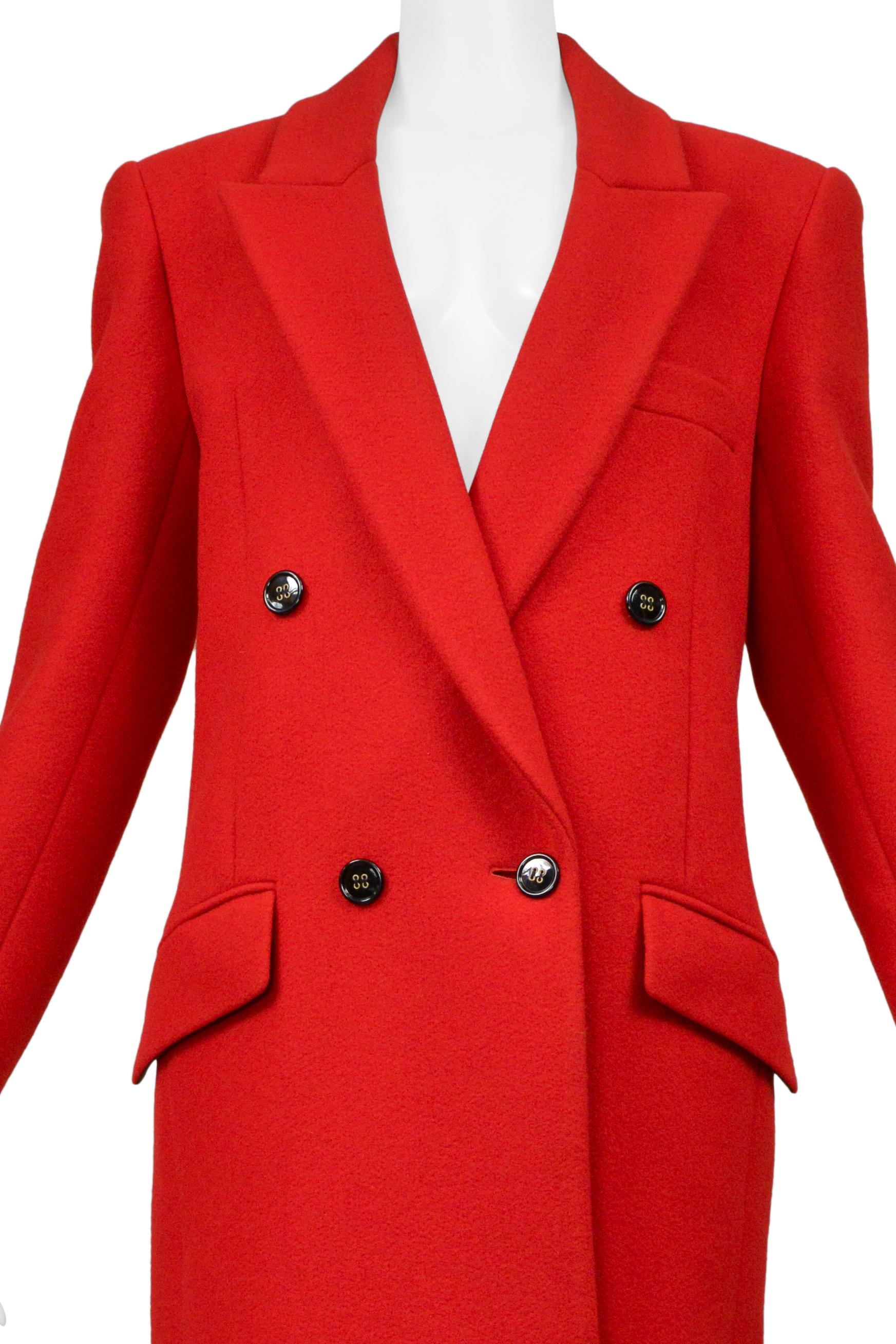 Saint Laurent Paris Manteau en laine rouge 2020 en vente 1
