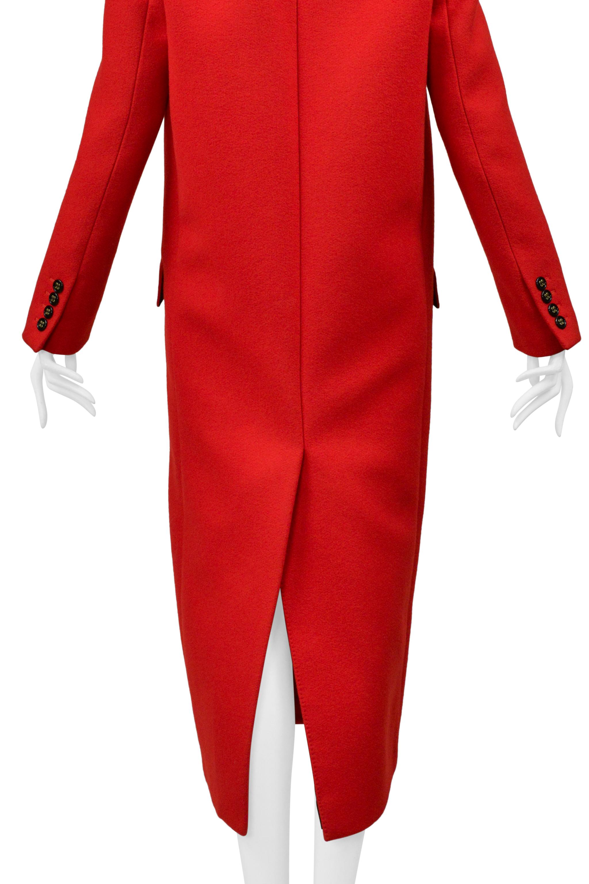 Saint Laurent Paris Manteau en laine rouge 2020 en vente 4