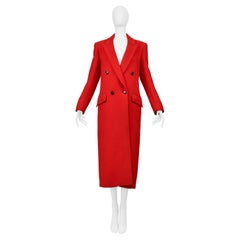 Saint Laurent Paris Red Wool Coat 2020