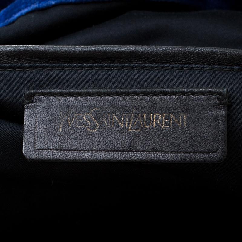 Women's Saint Laurent Paris Royal Blue Patent Leather Roady Hobo