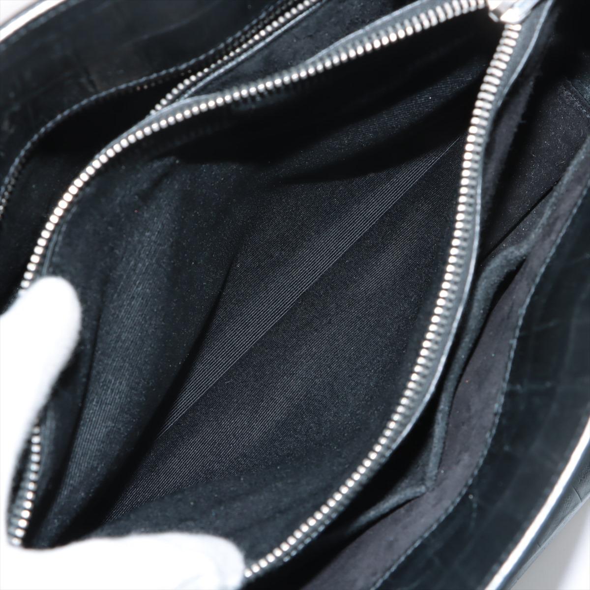 Saint Laurent Paris Sac de Jour Crocodile Embossed Leather Two-Way Handbag Black For Sale 8