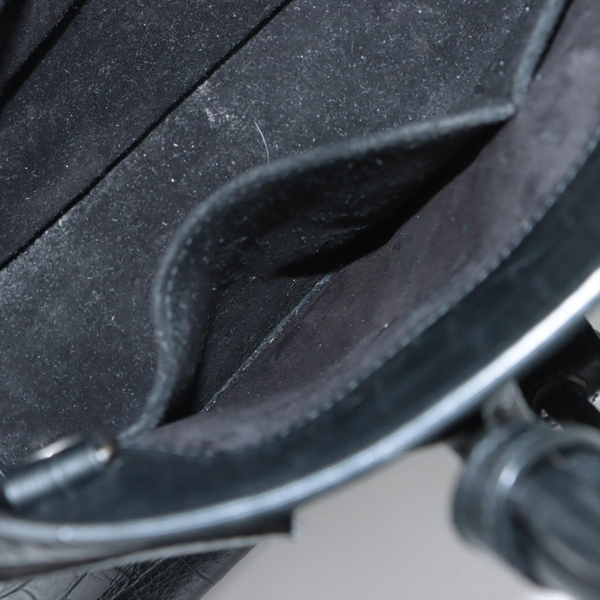 Saint Laurent Paris Sac de Jour Crocodile Embossed Leather Two-Way Handbag Black For Sale 9