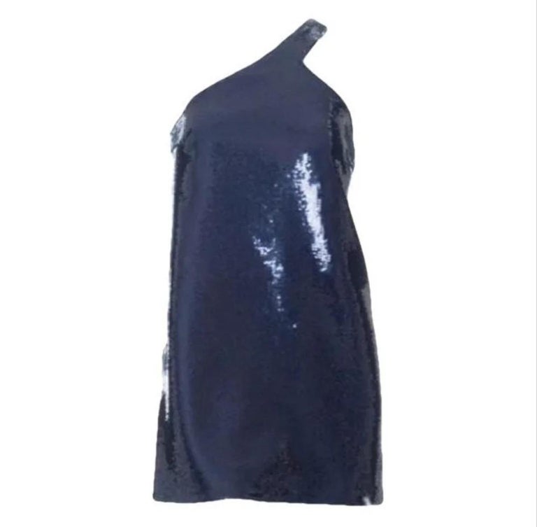 saint laurent one shoulder mini dress Saint Laurent One Shoulder Mini Dress | Women's
