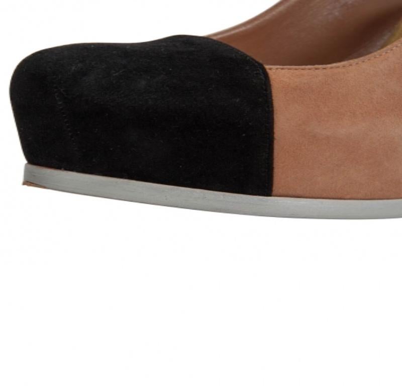 Saint Laurent Paris - Escarpins à plateforme Tribtoo en daim ton sur ton, taille 37,5 Pour femmes en vente