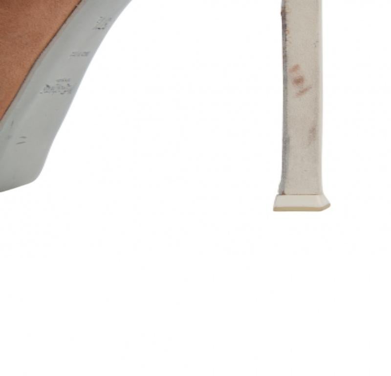 Saint Laurent Paris - Escarpins à plateforme Tribtoo en daim ton sur ton, taille 37,5 en vente 1