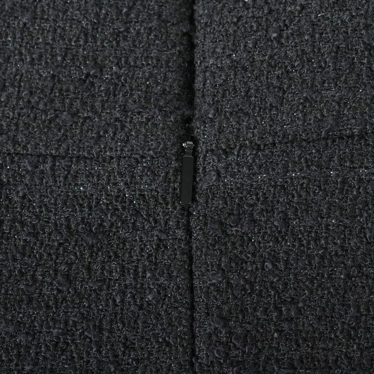 Women's Saint Laurent Paris Tweed Sleeveless Mini Dress Black For Sale