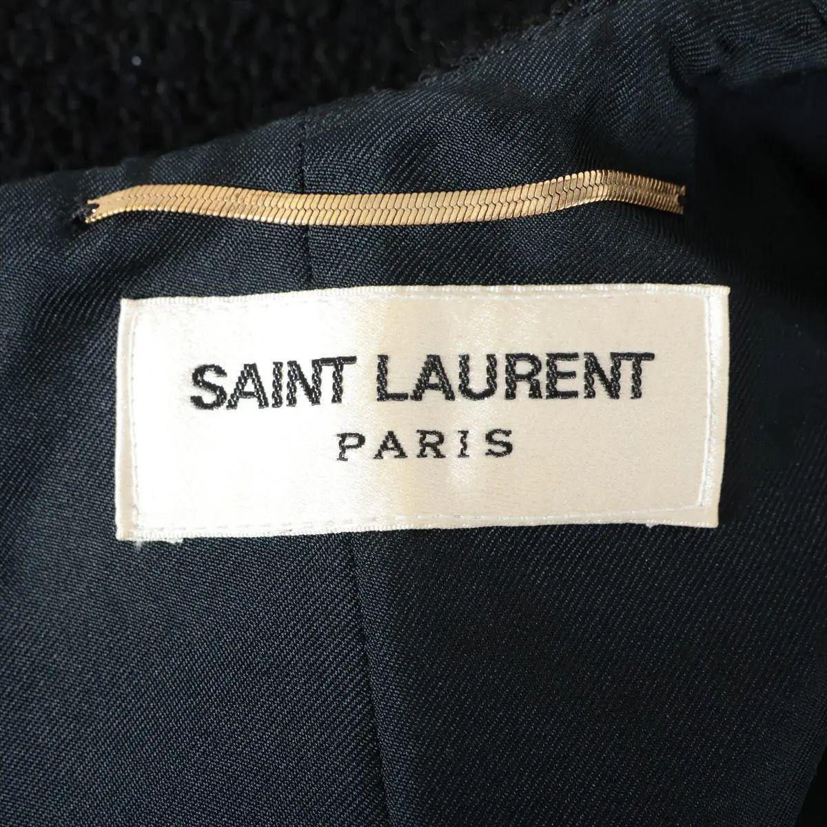 Saint Laurent Paris Tweed Sleeveless Mini Dress Black For Sale 3