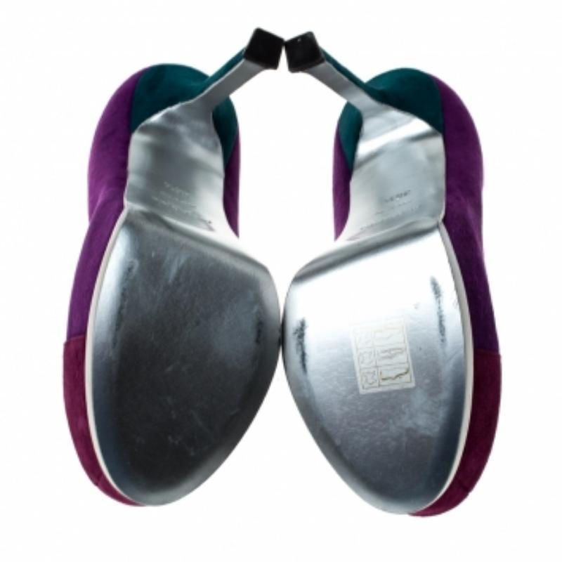 Nero Saint Laurent Paris - Décolleté con plateau Tribtoo in pelle scamosciata bicolore misura 35,5 in vendita