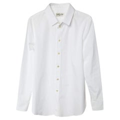 Saint Laurent Paris White Cotton Button Front Shirt L