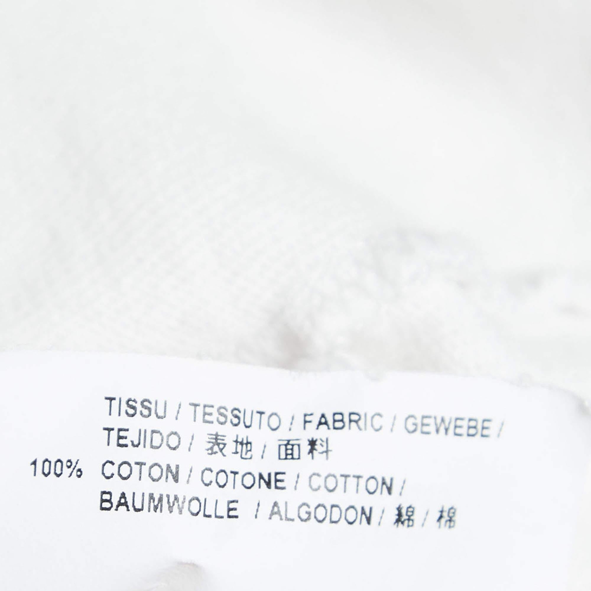 Women's Saint Laurent Paris White Cotton Star Cut-Out Detail T-Shirt XS For Sale
