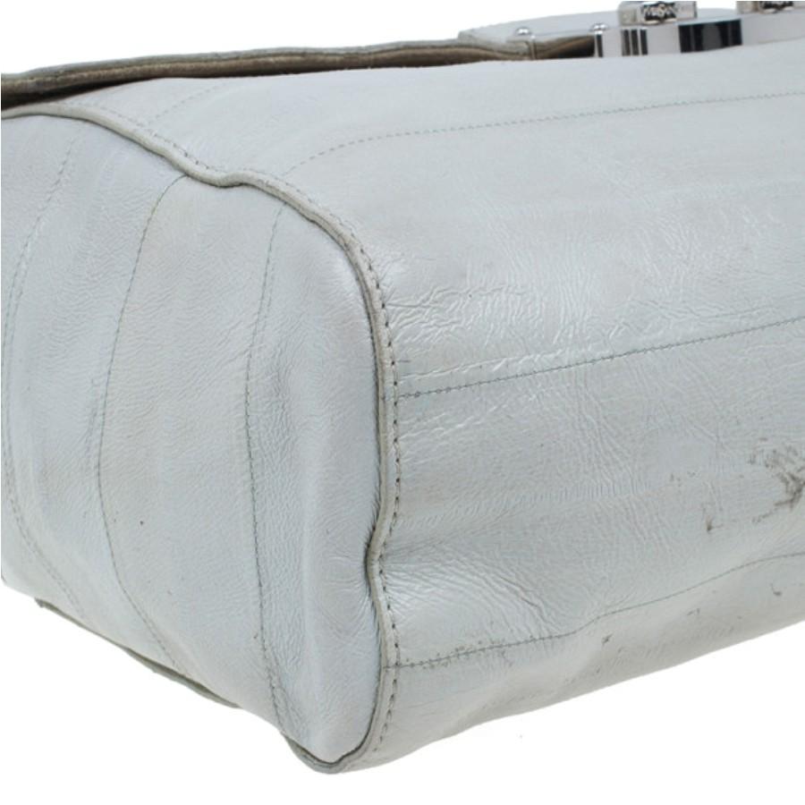 Saint Laurent Paris White Crocodile-Embossed Leather Flap Bag 2