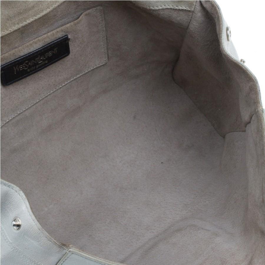 Saint Laurent Paris White Crocodile-Embossed Leather Flap Bag 3