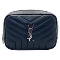 Saint Laurent Paris YSL Monogram Quilted Leather Mini Camera Pouch – Black