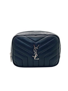Saint Laurent Paris YSL Monogram Quilted Leather Mini Camera Pouch – Black