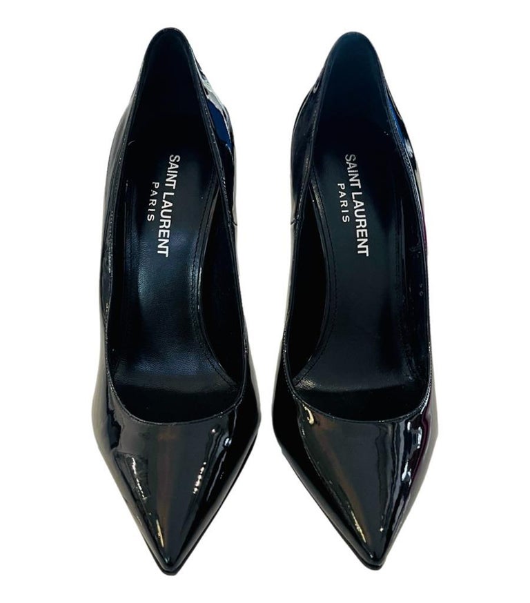 Saint Laurent Patent Leather Logo Opyum Heels En vente sur 1stDibs escarpin yves saint laurent opyum opyum sandales en cuir verni saint laurent heels