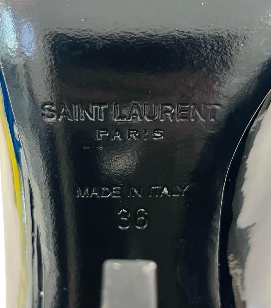 Saint Laurent Patent Leather Logo Opyum Heels For Sale 5