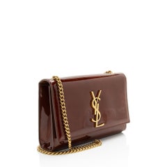 Saint Laurent Monogram Kate Kleine Umhängetasche aus Lackleder