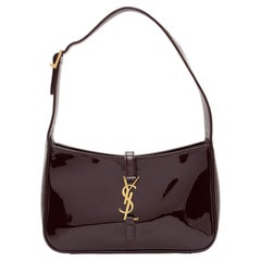 Saint Laurent Patent Leather Monogram Le 5 A 7 Hobo
